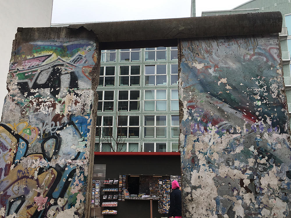 Segments of the Berlin wall at Checkpoint Charlie