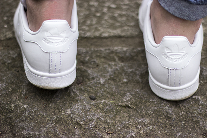 All White Adidas Stan Smiths