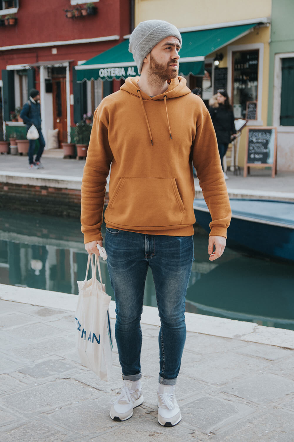 Adidas iniki shop with jeans